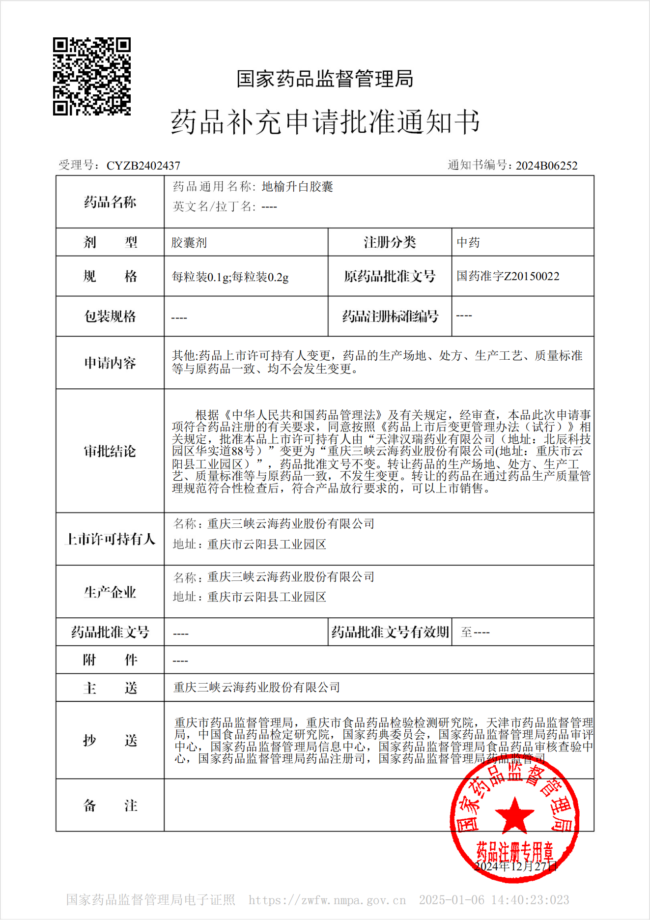 雙喜臨門(mén)：三峽云海藥業(yè)地榆升白膠囊成功注冊(cè)獲批， 地榆種苗長(zhǎng)勢(shì)喜人